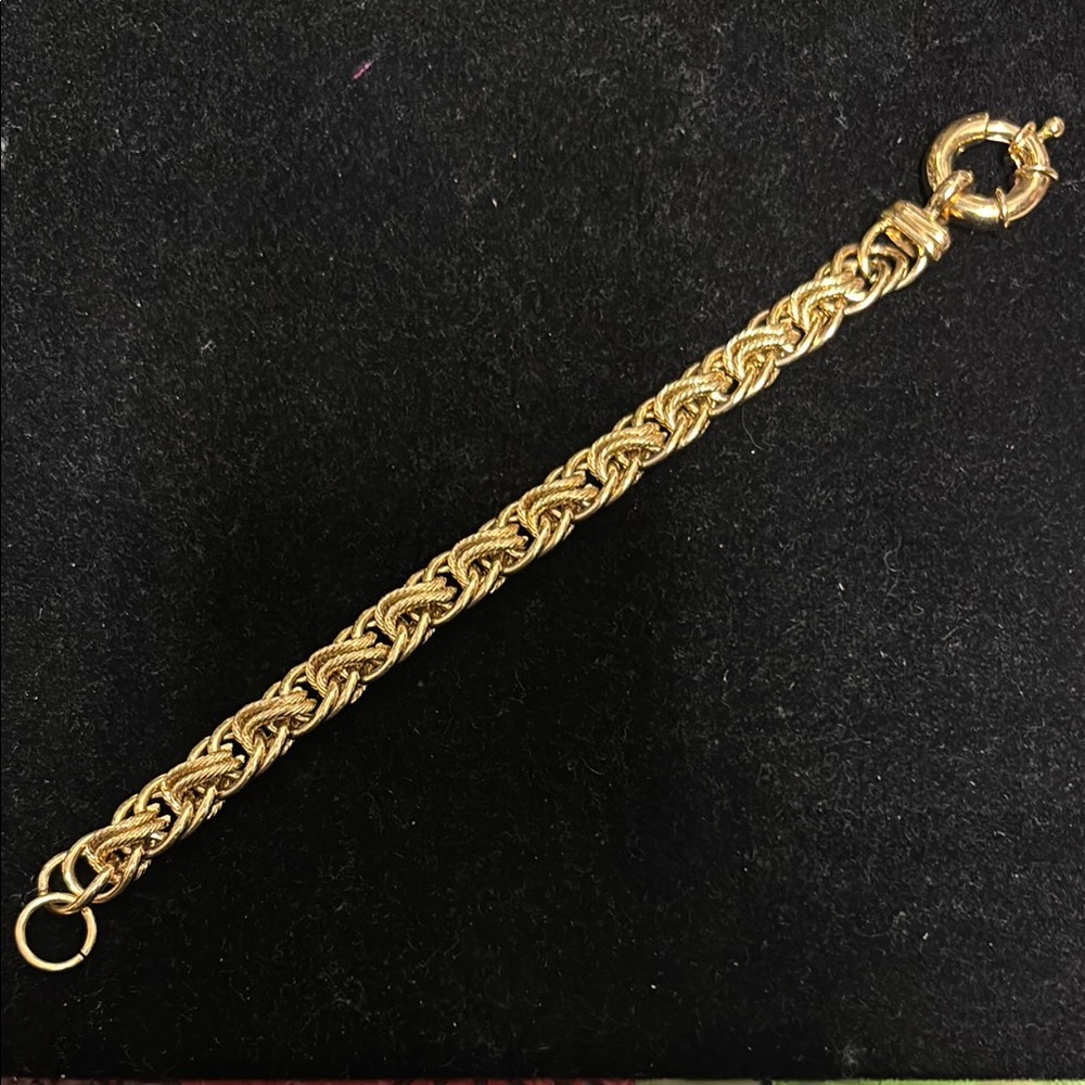 Gold Byzantine Chain Bracelet with Toggle Clasp